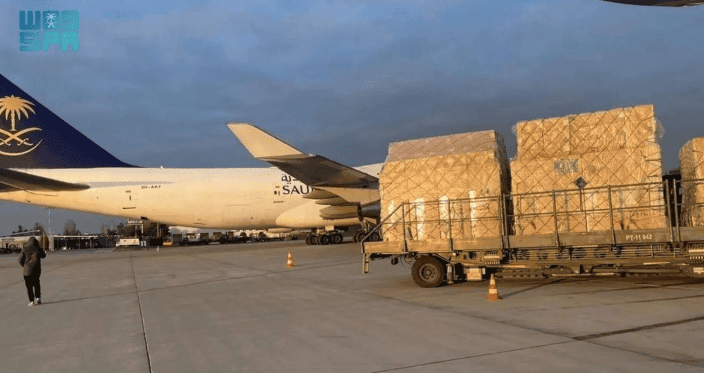Aid Plane from Saudi Landed in Poland for Ukraine Relief