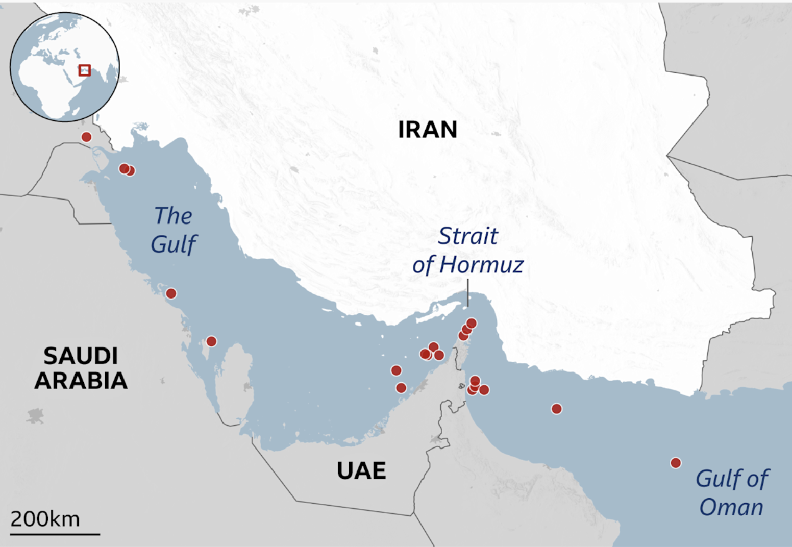 Shipping routes through the STRAIT of HORMUZ