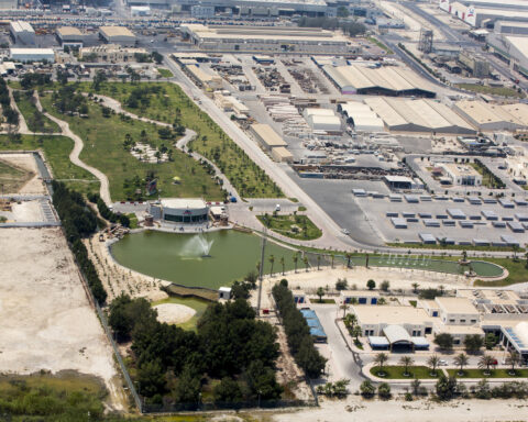 Aerial view of Aluminium Bahrain (Alba) smelter complex showing the sprawling industrial facility that was struck by IRGC missiles on 29 March 2026