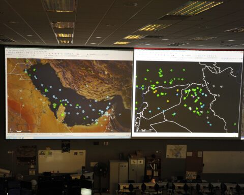 The Combined Air and Space Operations Center at Al Udeid Air Base, Qatar, where AI-powered targeting systems processed thousands of strike coordinates during Operation Epic Fury. Photo: US Air Force / Public Domain