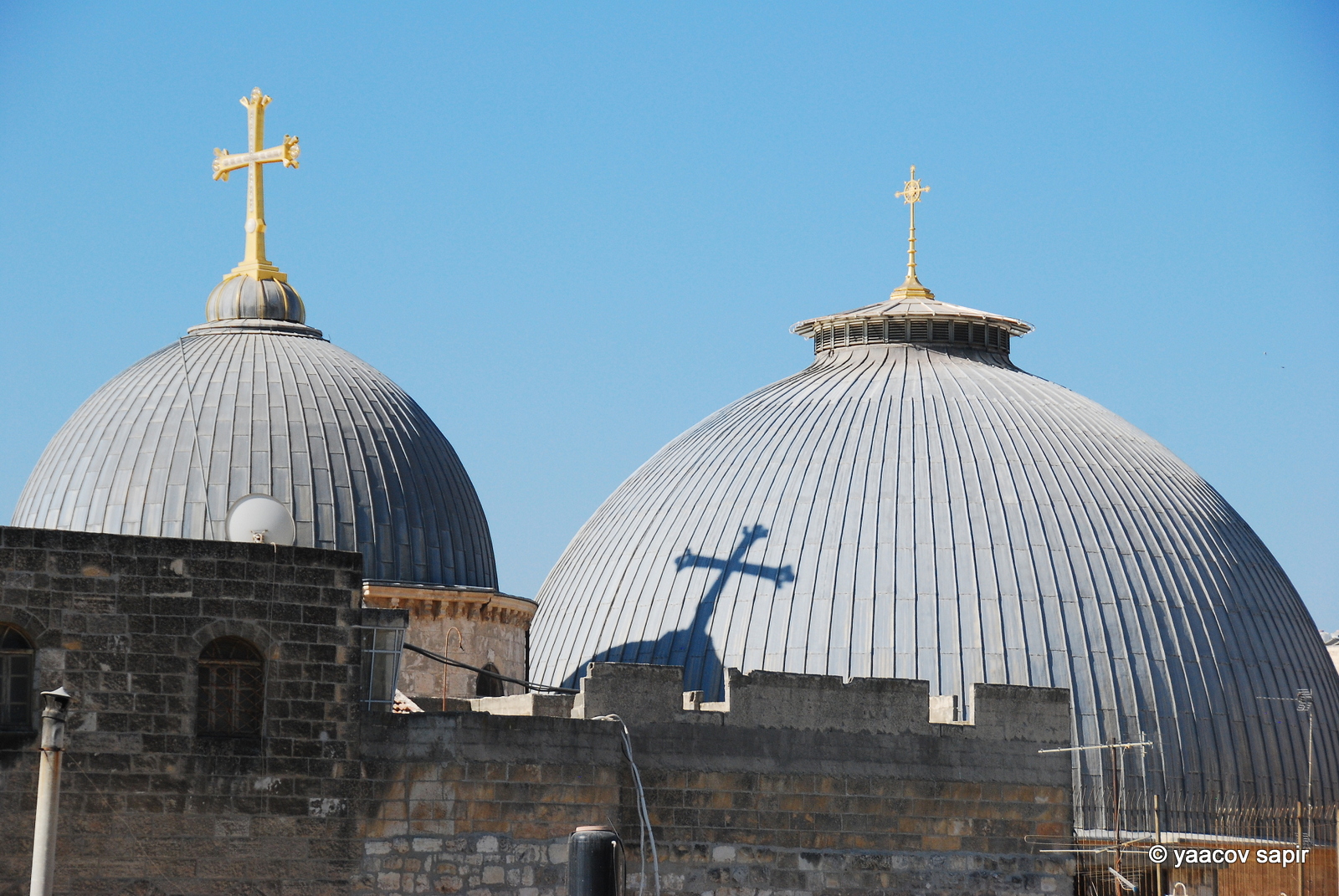 The twin domes of the Church of the Holy Sepulchre in Jerusalem, where Israeli police blocked Cardinal Pizzaballa from entering for Palm Sunday Mass on March 29, 2026