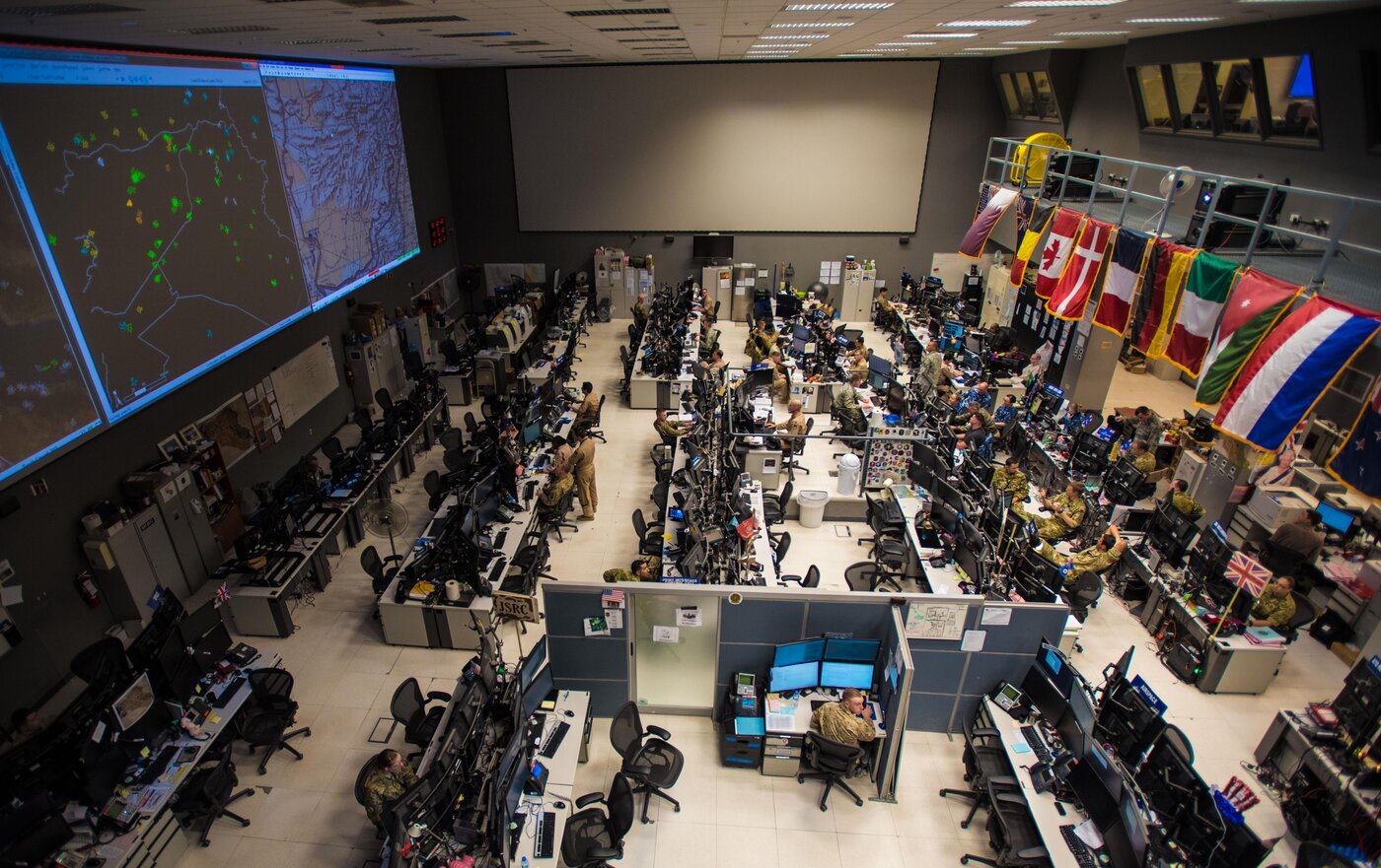 Combined Air Operations Center at Al Udeid Air Base in Qatar, the nerve center for US Central Command air operations across the Middle East. Photo: US Air Force / Public Domain