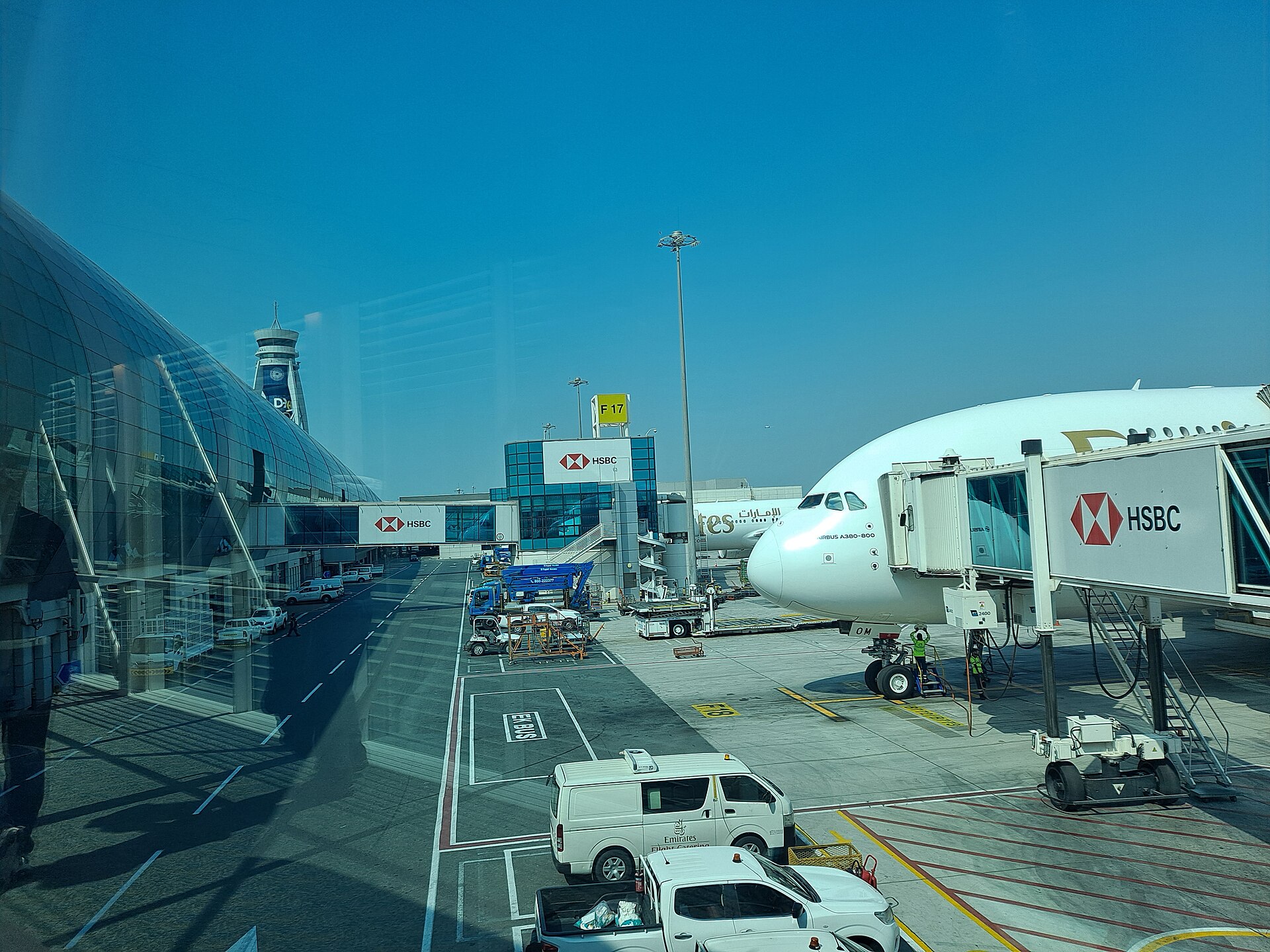 Dubai International Airport Terminal 3 with Emirates aircraft at gate, the world busiest international airport shut down by Iranian drone strike in March 2026. Photo: Wikimedia Commons / CC0
