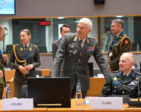 European Union Foreign Affairs Council Defence meeting in Brussels with senior EU military officials from CEUMC and EUMS discussing Gulf security policy. Photo: Public Domain