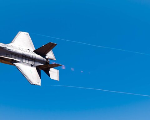 F-35A Lightning II stealth fighter in flight, the same variant Saudi Arabia will receive in its landmark $5.7 billion purchase from the United States
