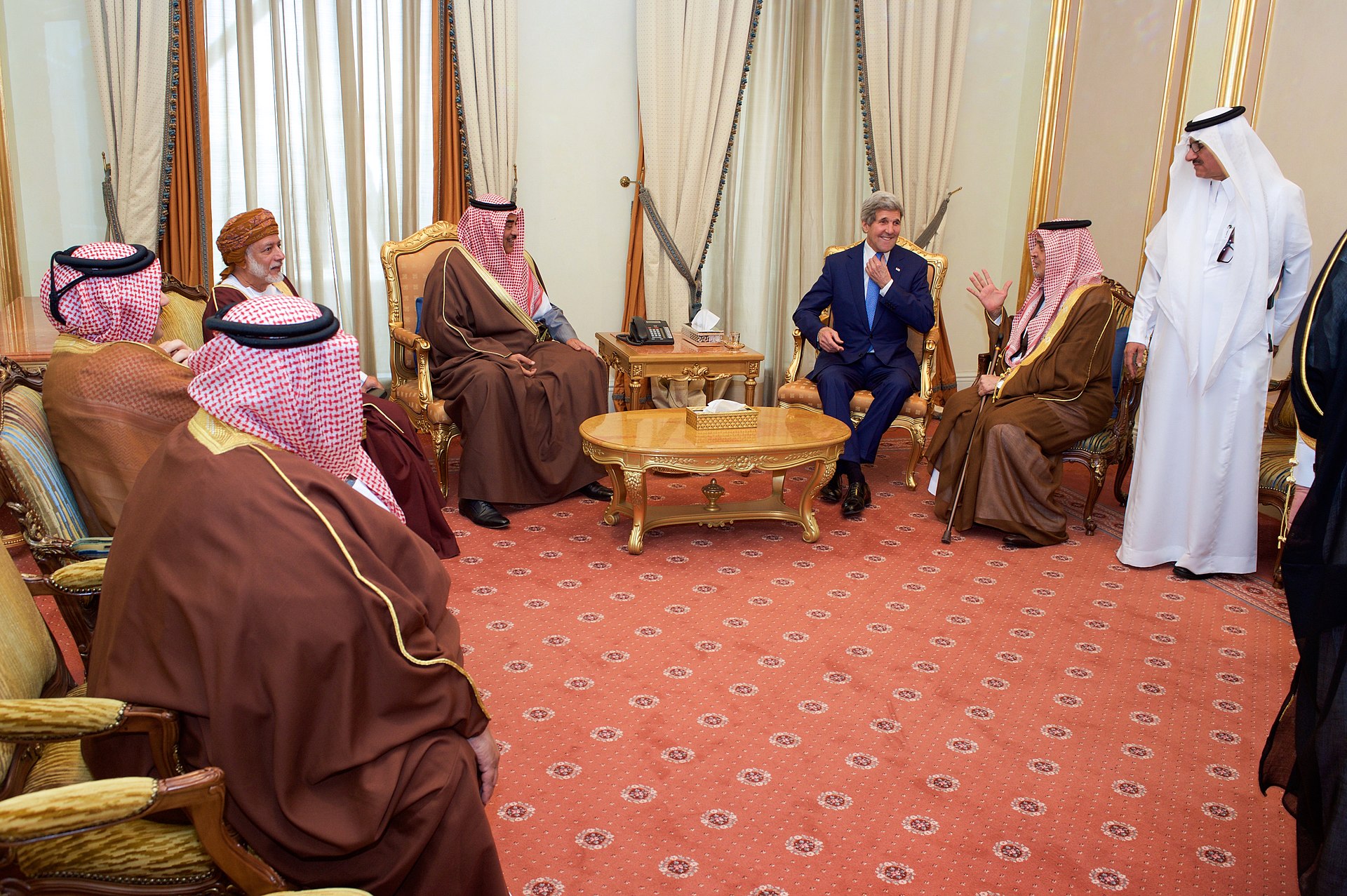 GCC foreign ministers seated in diplomatic session in Riyadh, Saudi Arabia, discussing Gulf Cooperation Council security matters