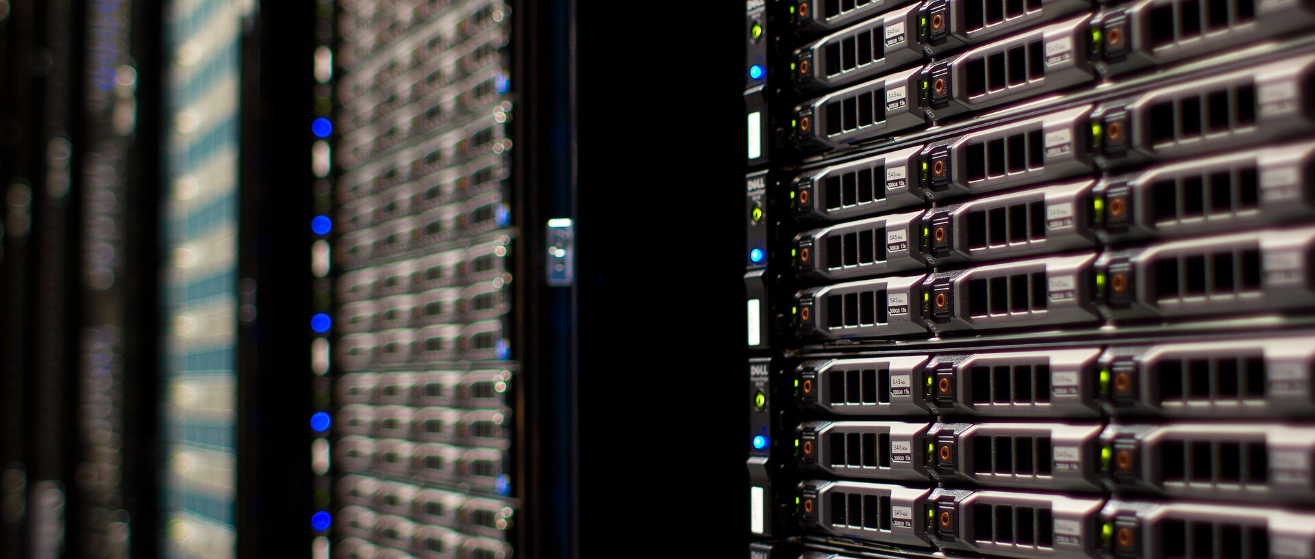 Server racks in a data center representing digital infrastructure under threat during the 2026 Iran war