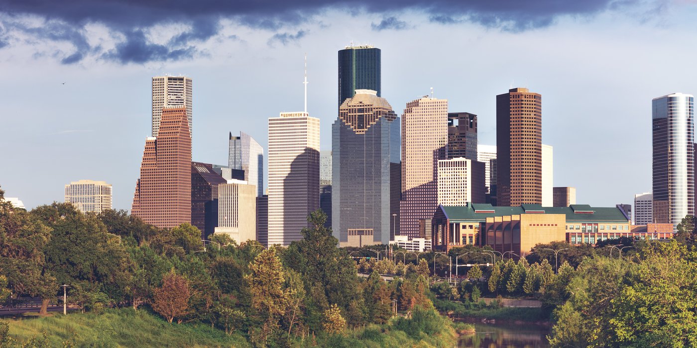 Downtown Houston Texas skyline, home to CERAWeek energy conference and the global oil industry hub. Photo: Wikimedia Commons / CC BY 4.0