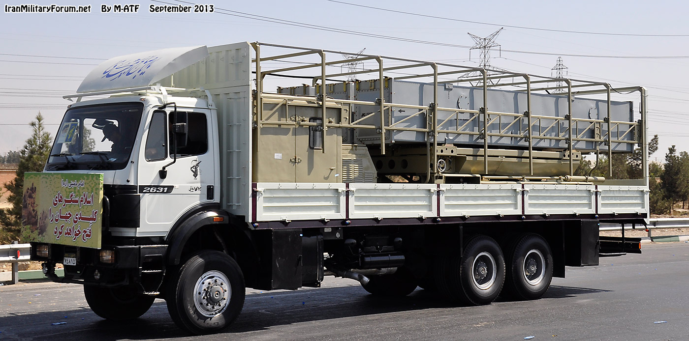 IRGC anti-ship missile launcher on a military truck during Iran Sacred Defense Week parade in Tehran. Photo: Wikimedia Commons / CC BY-SA 3.0