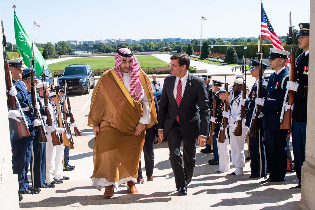 Prince Khalid bin Salman, Saudi Arabia's Defense Minister, at the Pentagon during defense consultations with U.S. officials