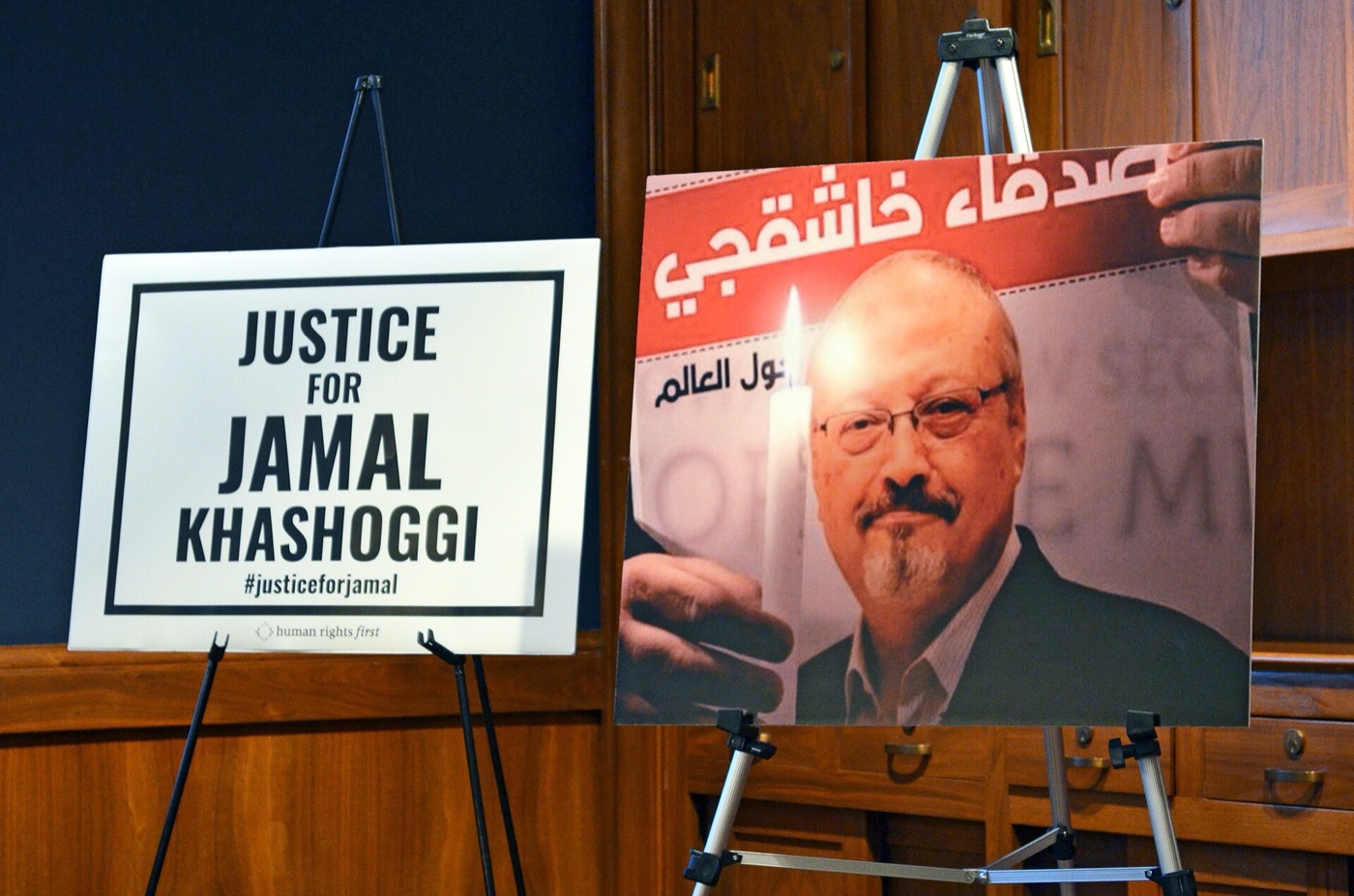 Justice for Jamal Khashoggi memorial display Washington 2019