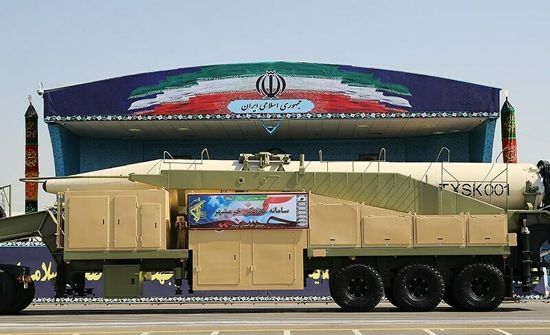 An Iranian Khoramshahr ballistic missile on its mobile transporter-erector-launcher during a military parade in Tehran. Photo: Wikimedia Commons / CC BY 4.0