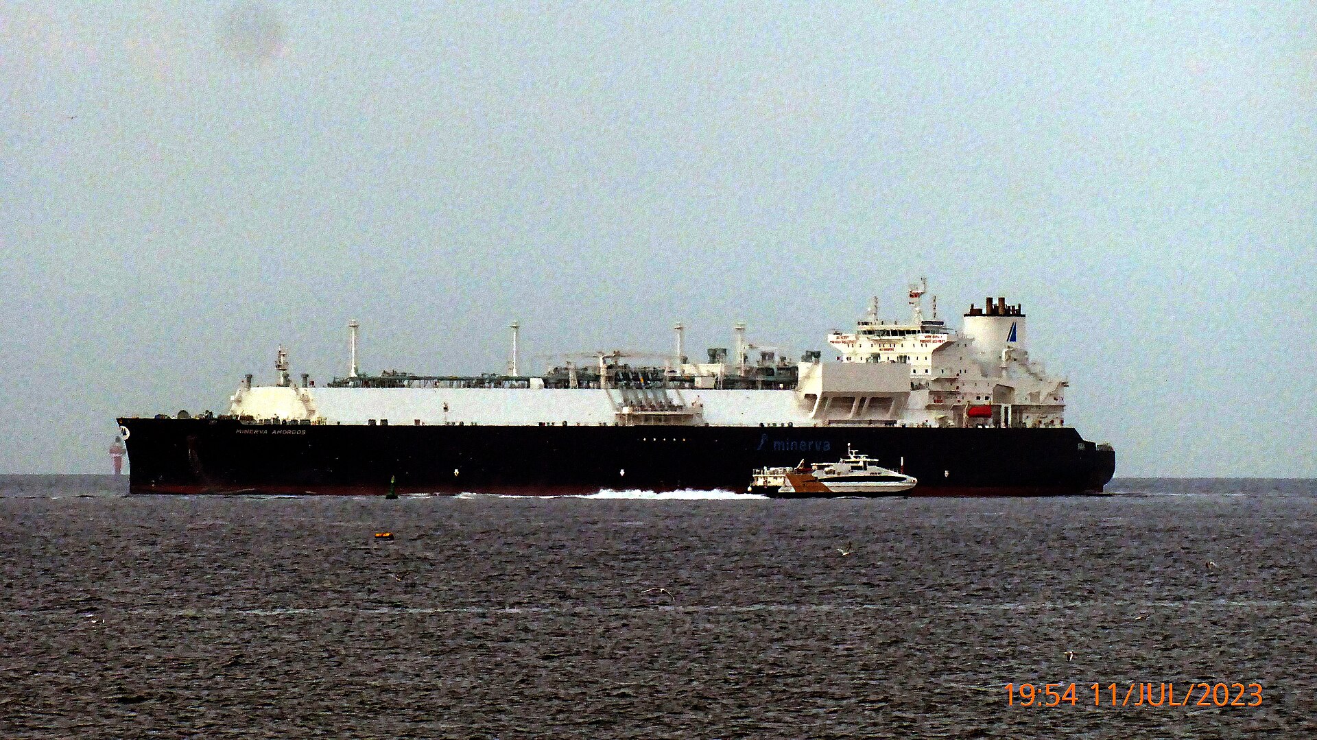 LNG carrier Minerva Amorgos at sea, one of many vessels affected by the Strait of Hormuz closure