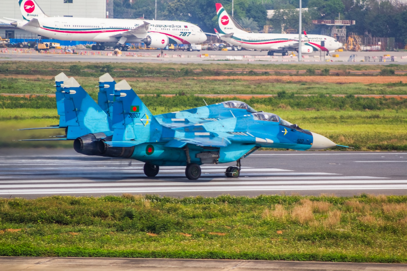 Military fighter jet on an airfield runway ready for combat operations, representing Gulf state air force capabilities during the Iran conflict