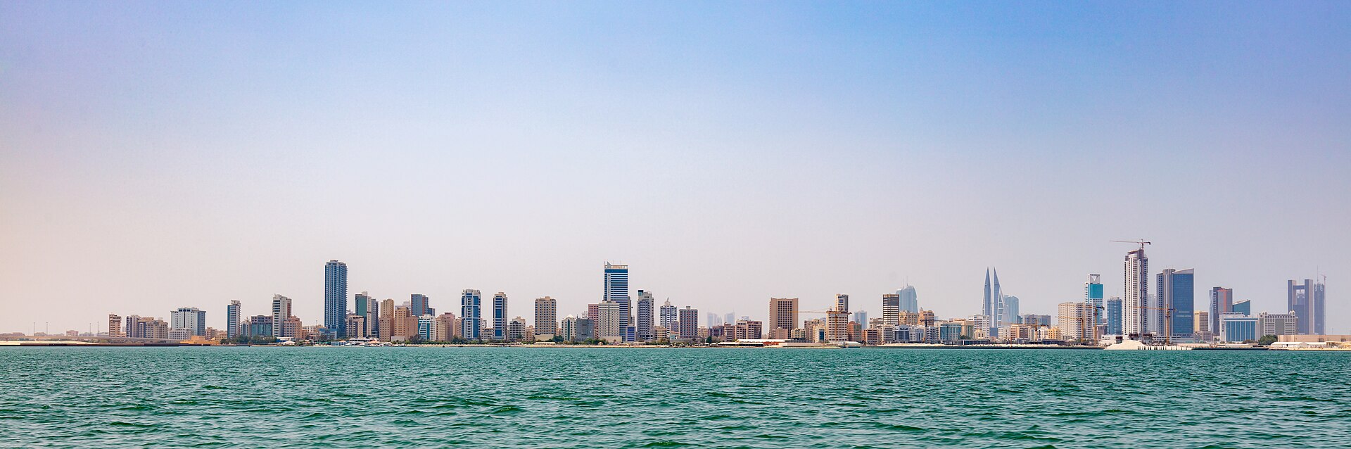 Panoramic view of Muharraq and Manama skyline in Bahrain, the site of the March 2026 Iranian fuel depot attack