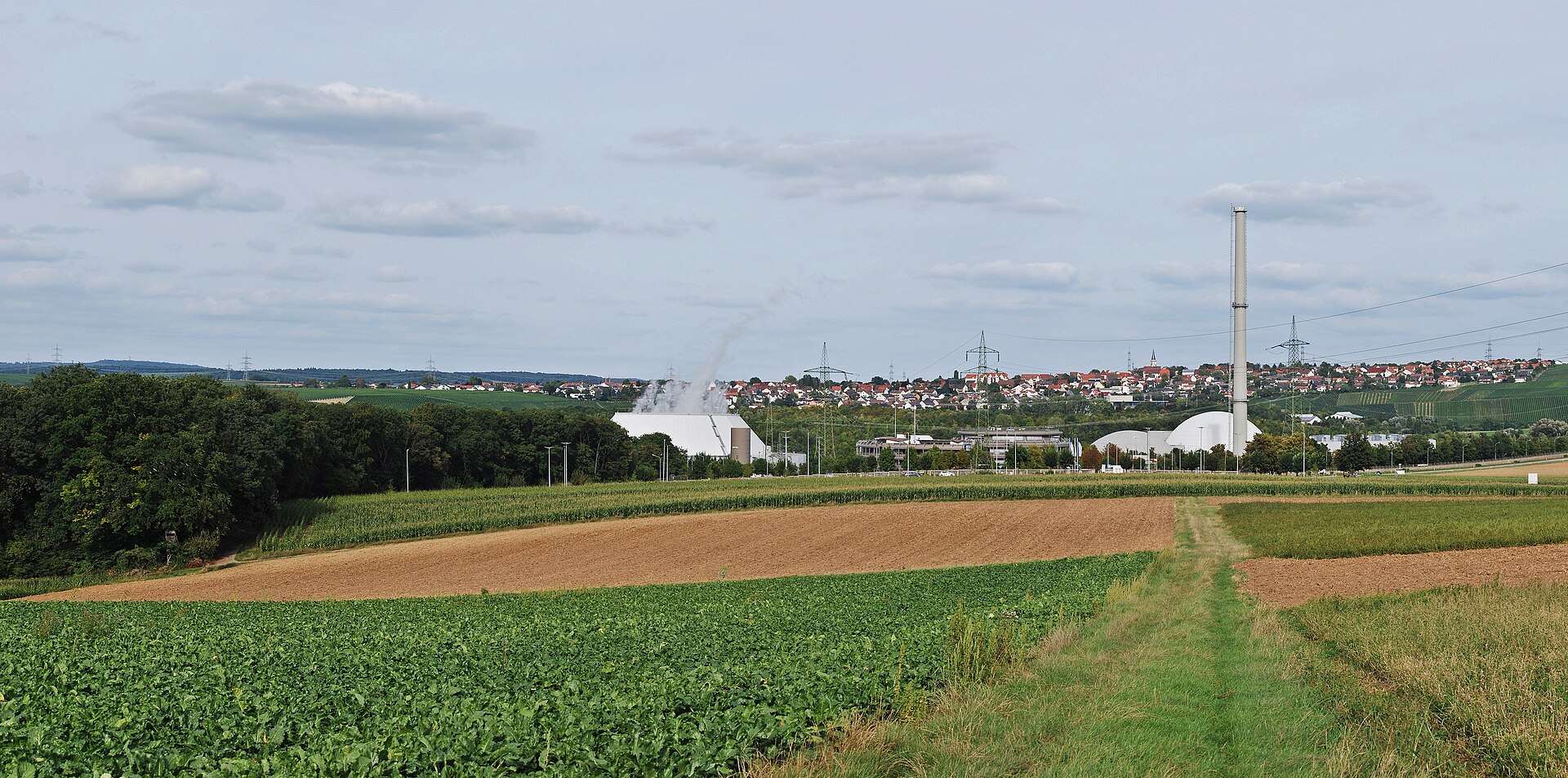 Neckarwestheim Nuclear Power Plant in Germany with reactor complex and cooling infrastructure, representing the growing role of nuclear energy in post-fossil-fuel energy security