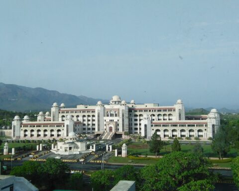 Pakistan Prime Minister House in Islamabad, the official venue where visiting foreign ministers will meet PM Shehbaz Sharif during the March 30 Iran war de-escalation talks