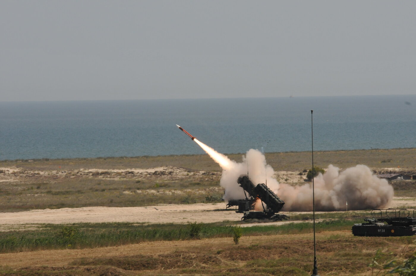 A Patriot PAC-3 missile defense system fires an interceptor during a live-fire exercise. Saudi Arabia operates multiple Patriot batteries as the backbone of its air defense shield. Photo: US Army / Public Domain