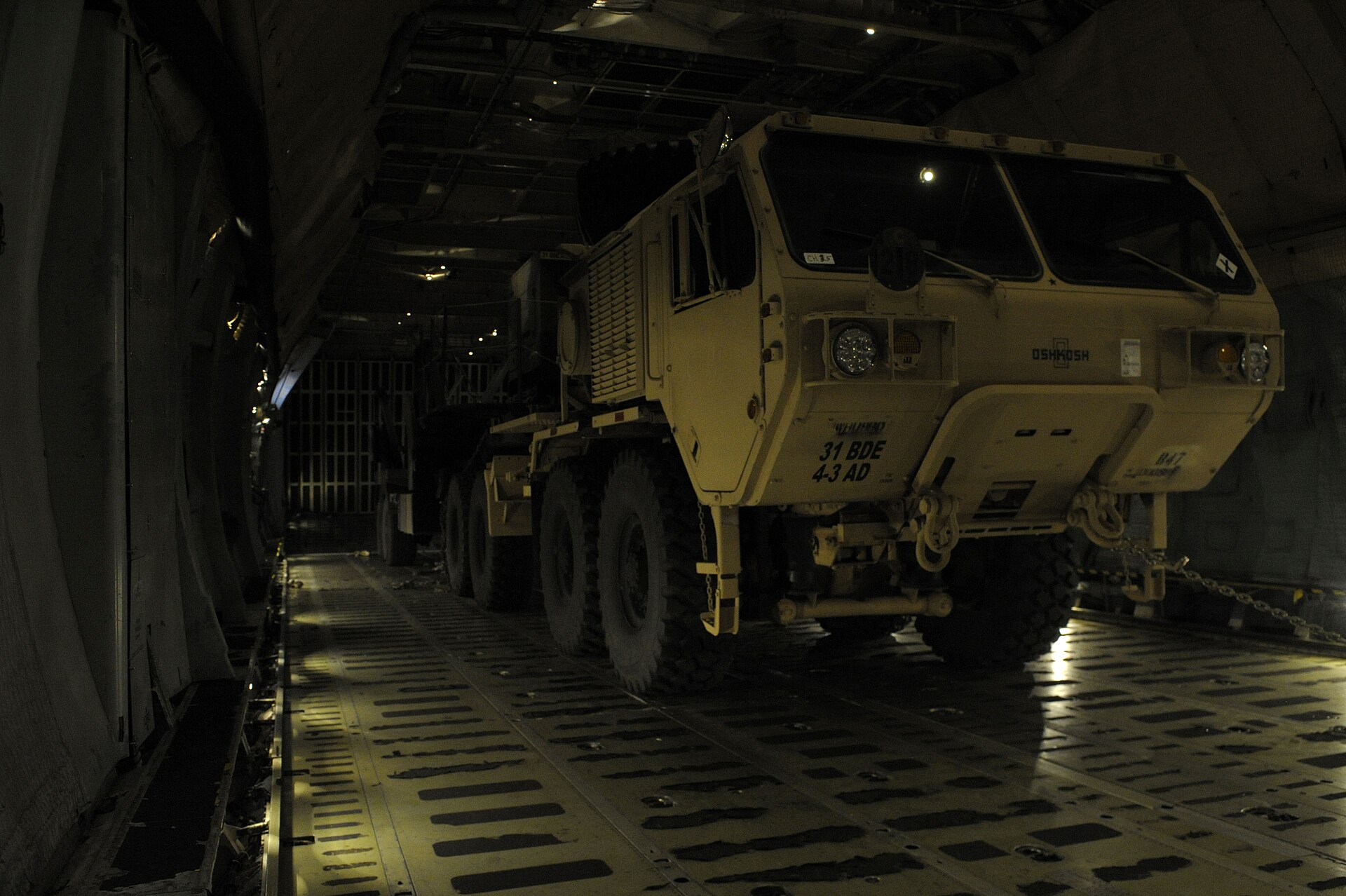 A U.S. Army Patriot missile system launcher being deployed via military transport aircraft for multinational air defense operations. Photo: US Air Force / Public Domain