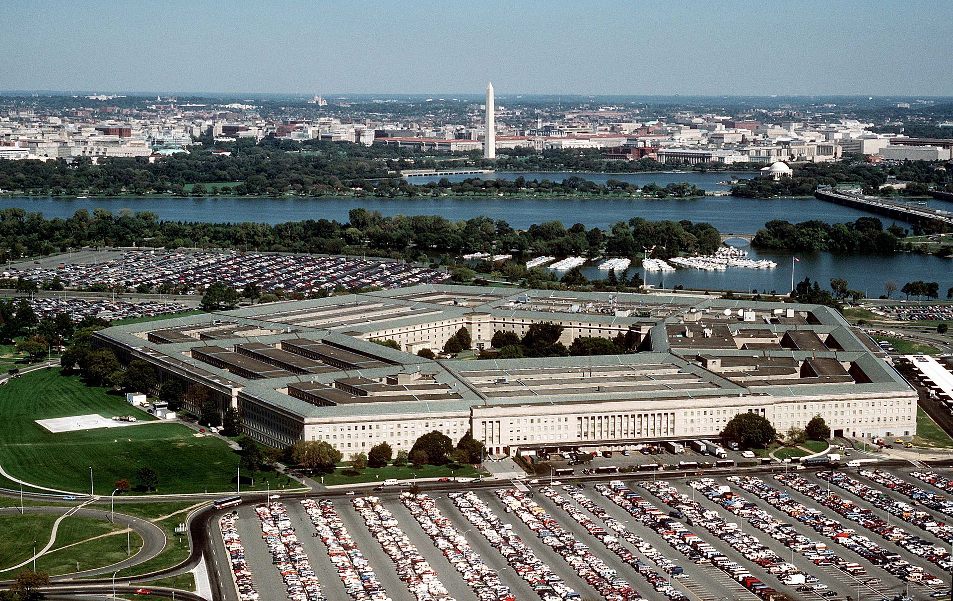 Aerial view of the Pentagon, headquarters of the US Department of Defense