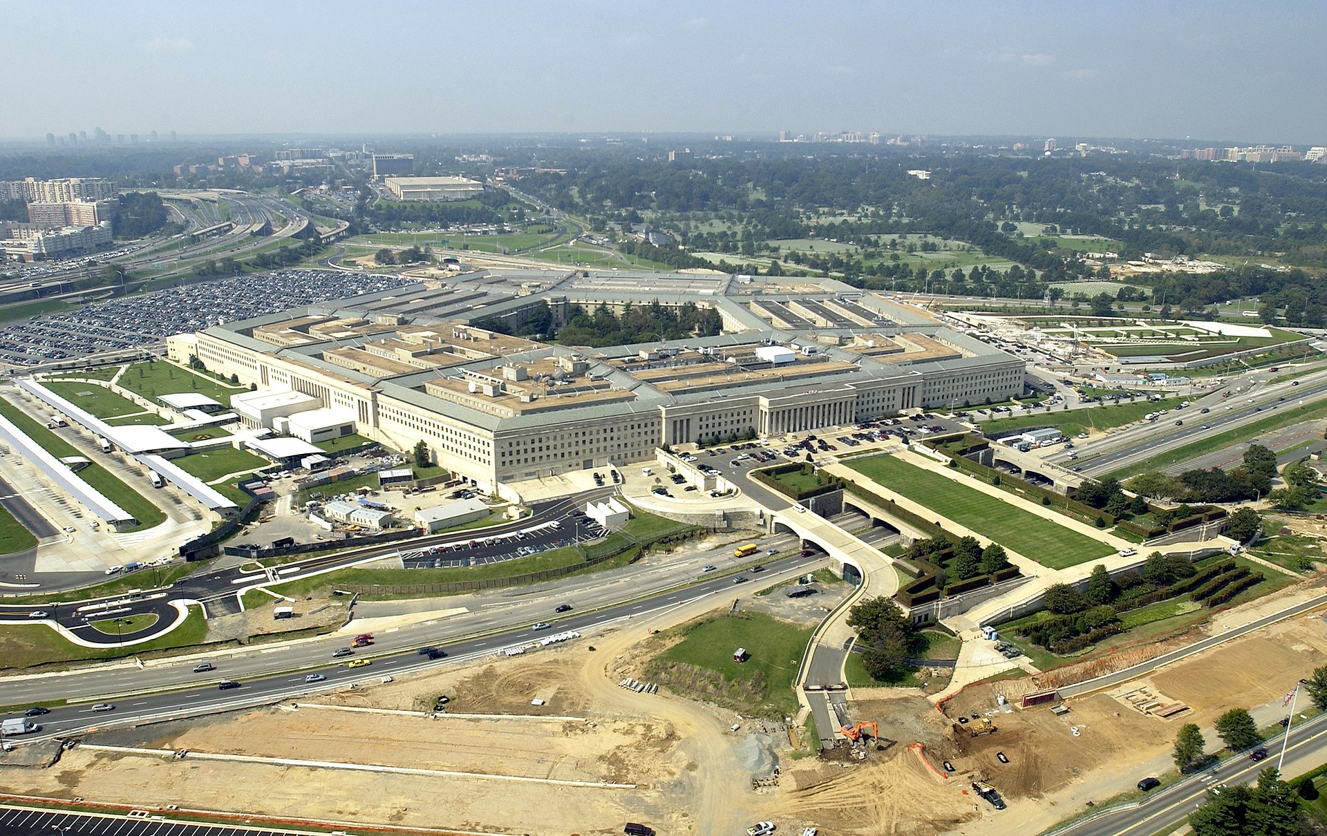 Aerial view of the Pentagon in Arlington, Virginia, headquarters of the US Department of Defense which has spent over 25 billion dollars on the Iran war in 26 days