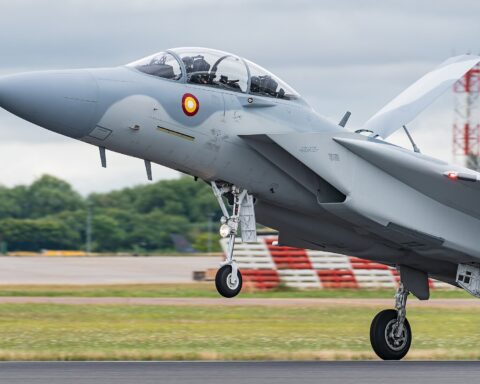 Qatar Emiri Air Force F-15QA Ababil fighter jet, the aircraft type that shot down Iranian Su-24 bombers during the 2026 Iran war. Photo: Julian Herzog / CC BY 4.0
