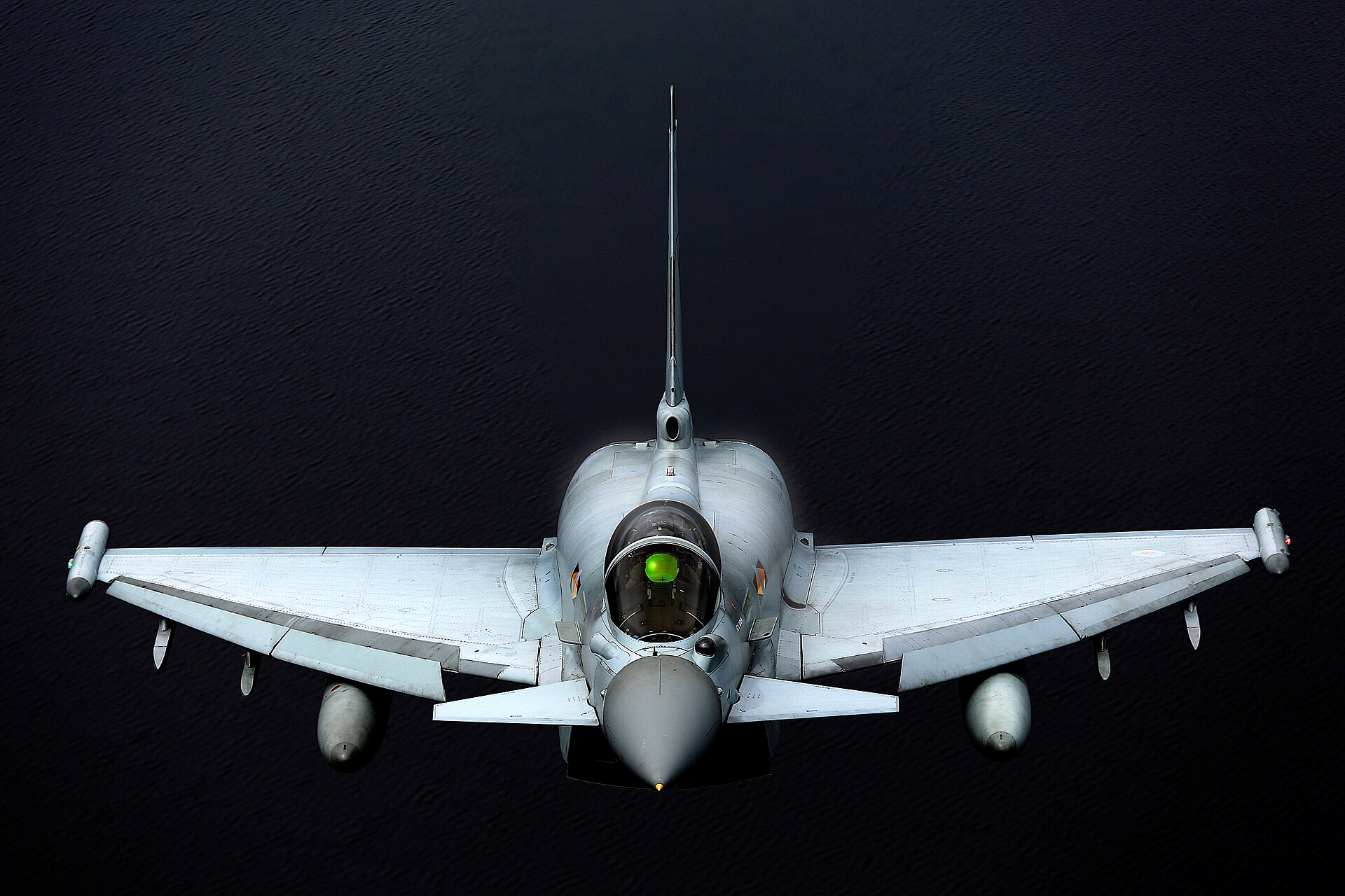An RAF Eurofighter Typhoon fighter jet in flight. Britain has deployed more military jets to the Gulf region than at any time in the last 15 years.