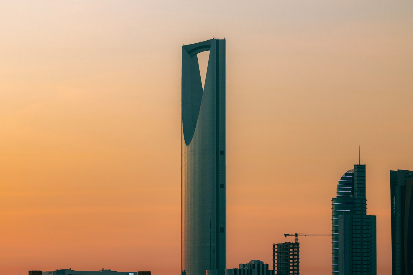 The Kingdom Tower dominates Riyadh skyline at sunset as the Saudi capital prepares for Eid al-Fitr celebrations under wartime conditions in March 2026