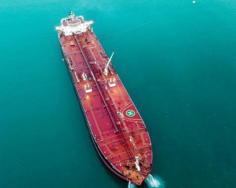 A crude oil supertanker at sea, representing the global oil trade reshaping around Russian and Saudi Arabian exports during the 2026 Iran war
