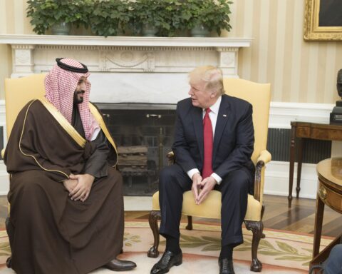 Crown Prince Mohammed bin Salman meets with President Donald Trump in a bilateral diplomatic meeting, reflecting Saudi Arabias growing role as a global peace broker. Photo: White House / Public Domain