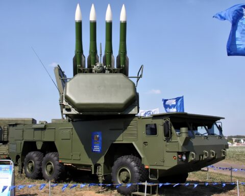 Buk-M2E air defense missile system with four interceptor missiles loaded on a mobile launcher, representative of the Ukrainian-made defense technology Saudi Arabia is purchasing. Photo: Wikimedia Commons / CC BY-SA 4.0