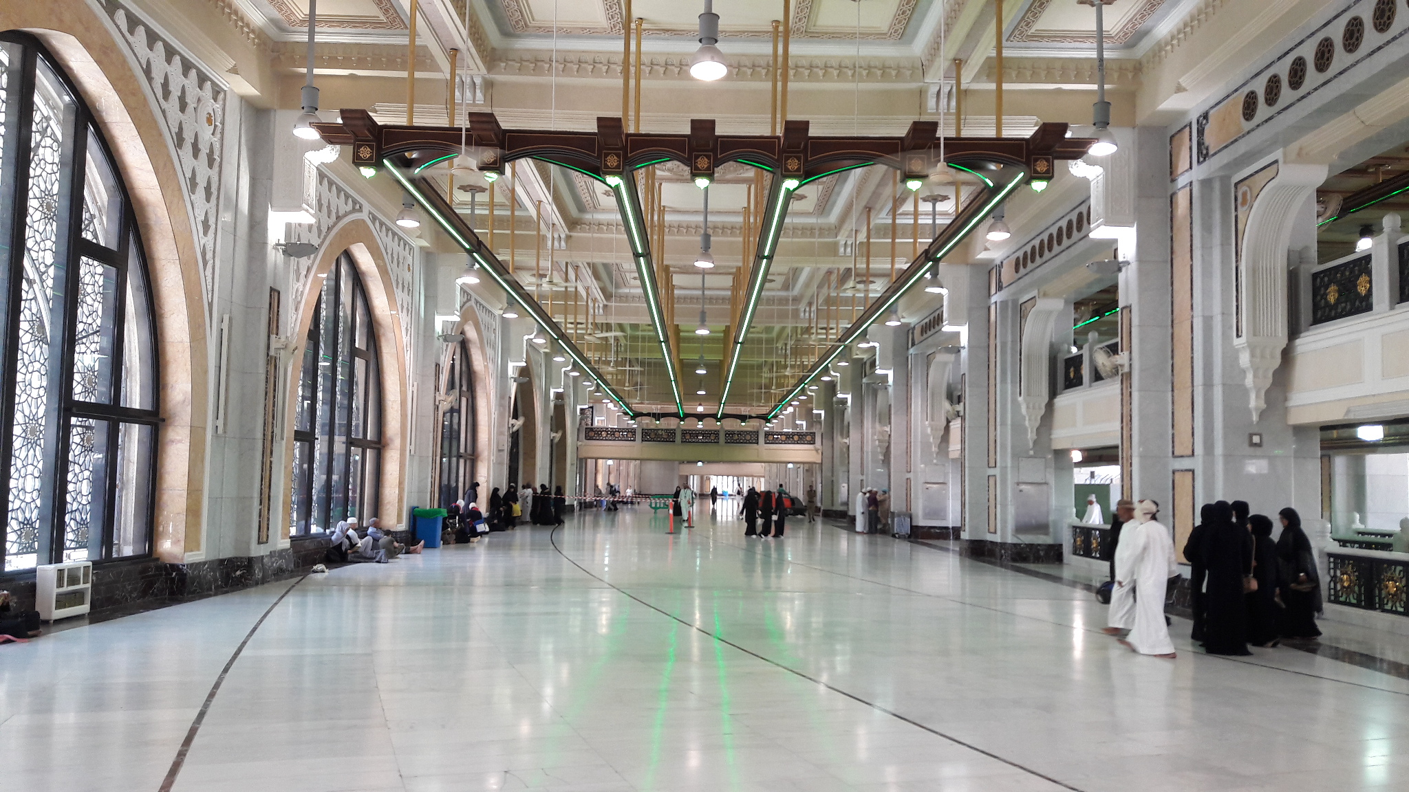 The air-conditioned Masa corridor between the hills of Safa and Marwah where pilgrims perform Sa'i during Umrah