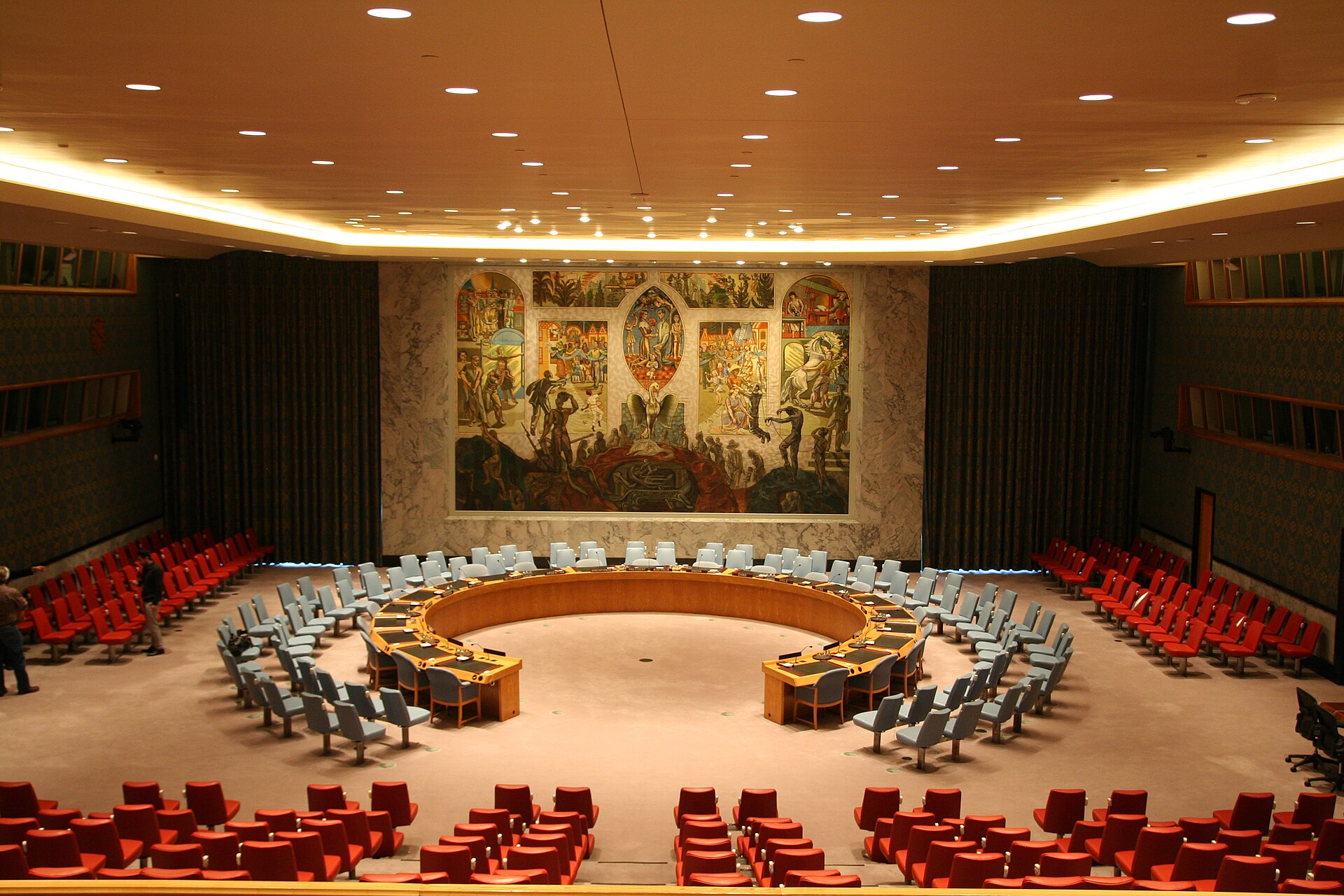 The United Nations Security Council chamber in New York where GCC states have submitted a draft resolution condemning Iran attacks on Gulf sovereign states. Photo: Wikimedia Commons / CC BY-SA 4.0