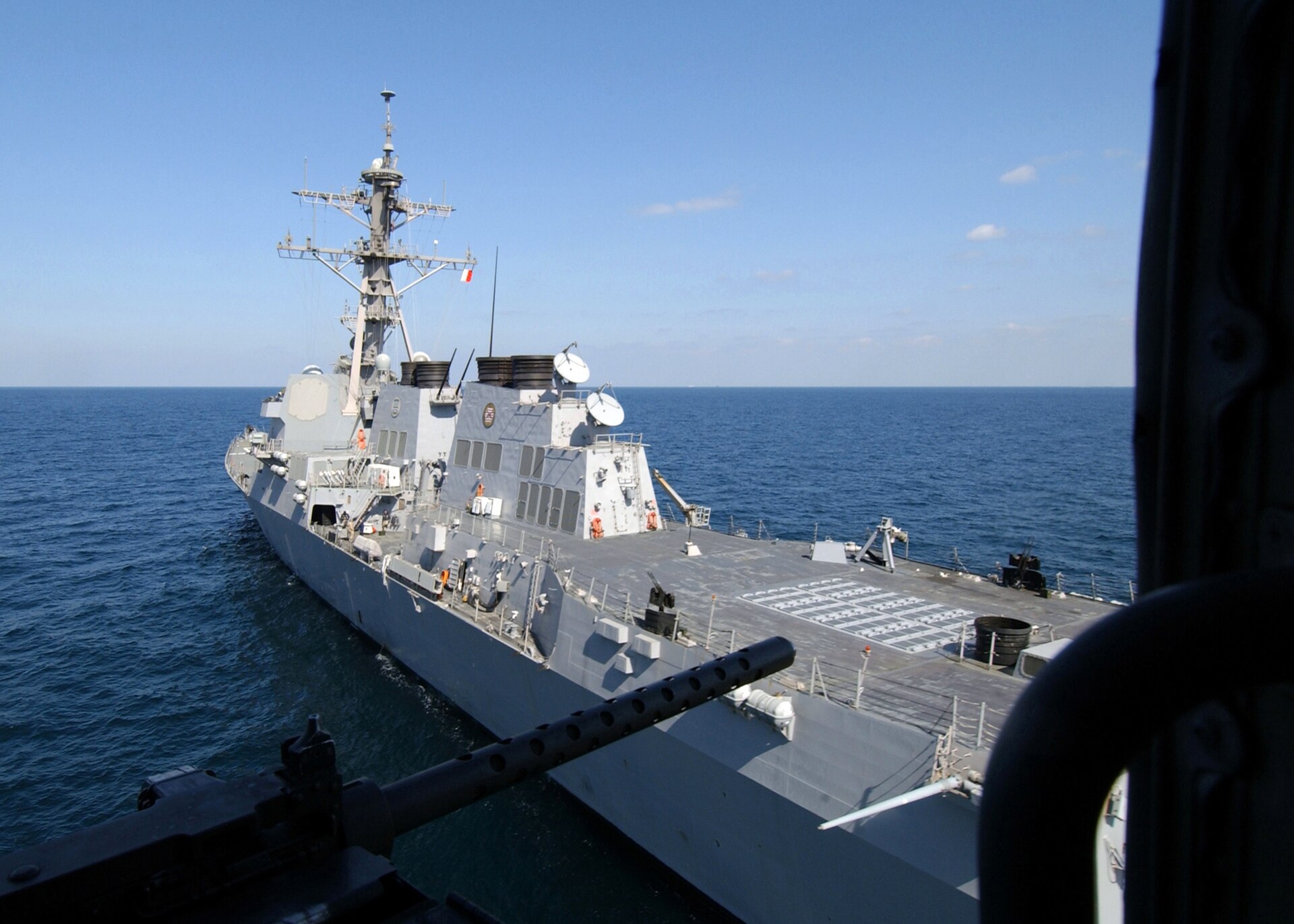 A US Navy guided-missile destroyer operates in the Persian Gulf, part of the escort fleet protecting shipping lanes near the Strait of Hormuz. Photo: US Navy / Public Domain