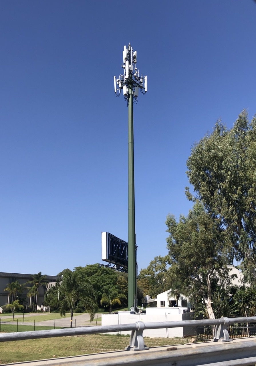 5G cell tower providing mobile network coverage for high-speed data connectivity