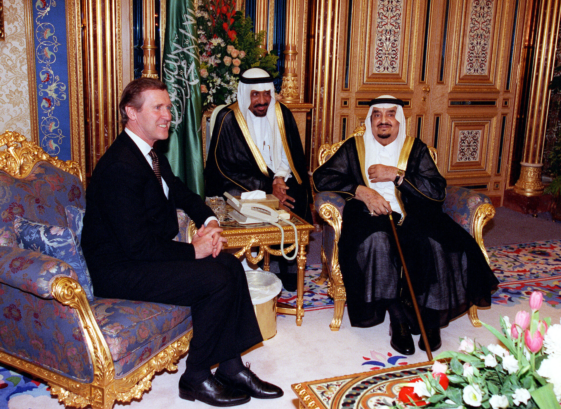 US Secretary of Defense William Cohen meets King Fahd at Al-Yamamah Palace, Riyadh, October 1998