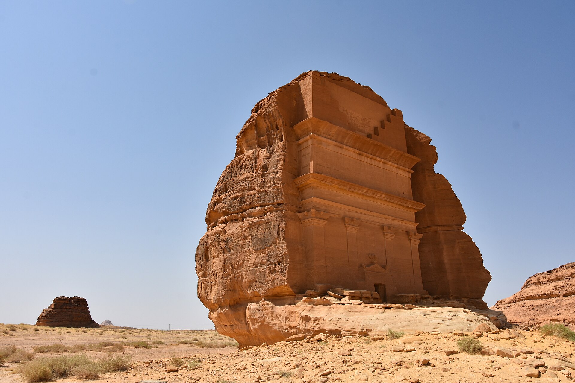 Qasr al-Farid, the iconic standalone Nabataean tomb at Hegra, AlUla