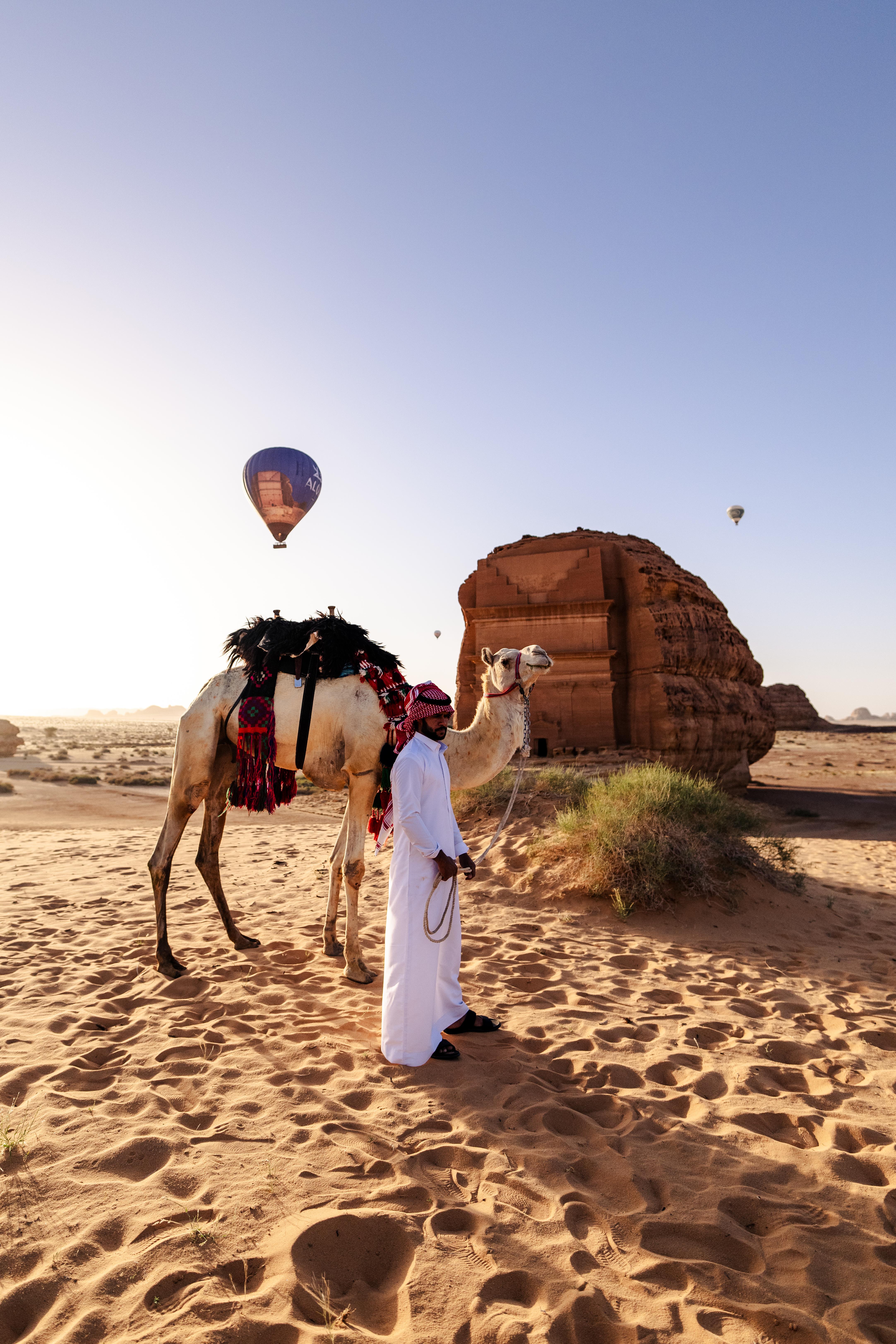 Qasr al-Farid, a monumental Nabataean tomb carved into an isolated sandstone outcrop in AlUla, Saudi Arabia