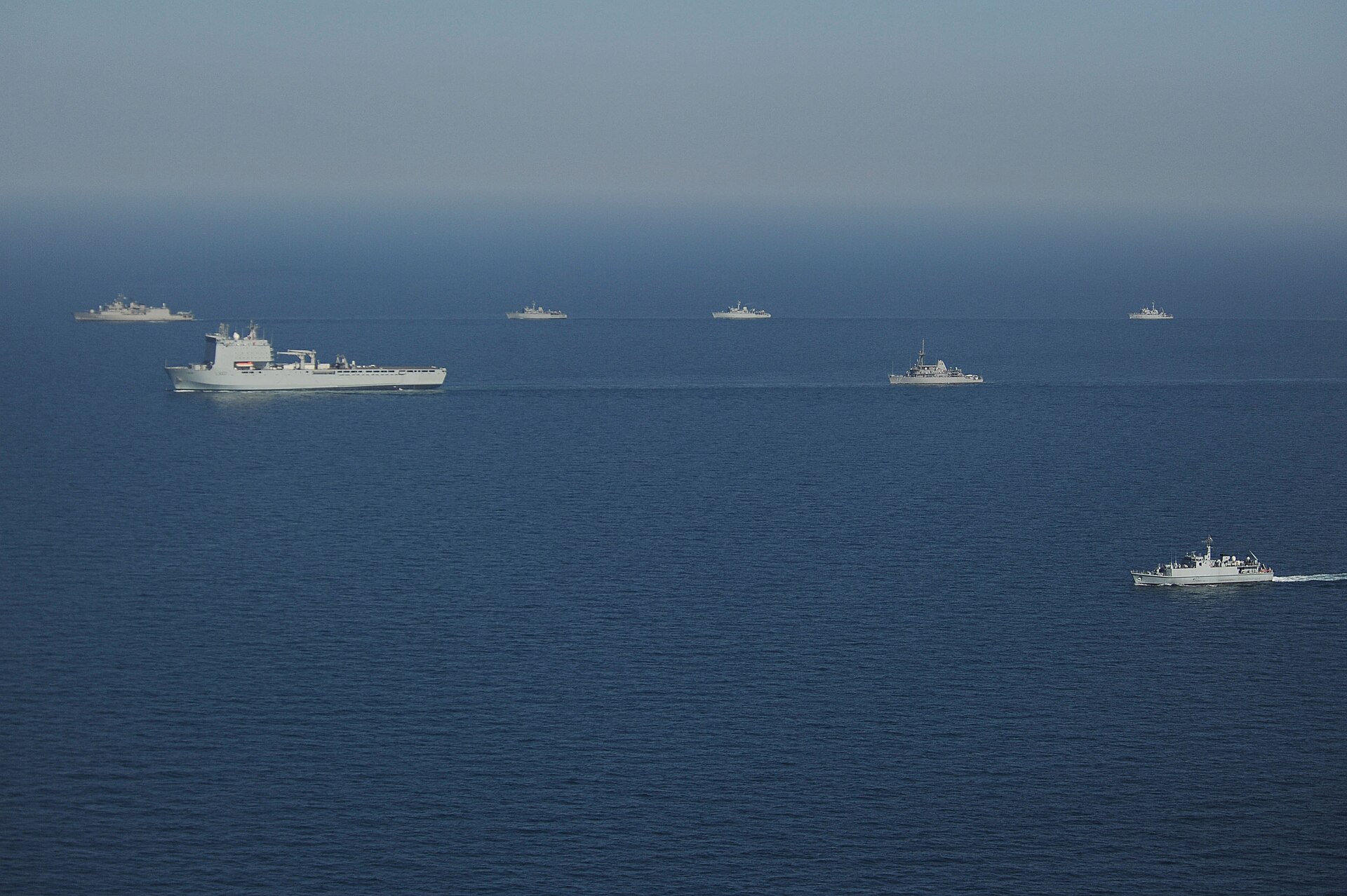 Ships from the U.S. 5th Fleet Combined Task Force 52, NATO, the Royal Navy and the French navy conduct a joint mine countermeasure exercise in the Arabian Gulf, March 2011