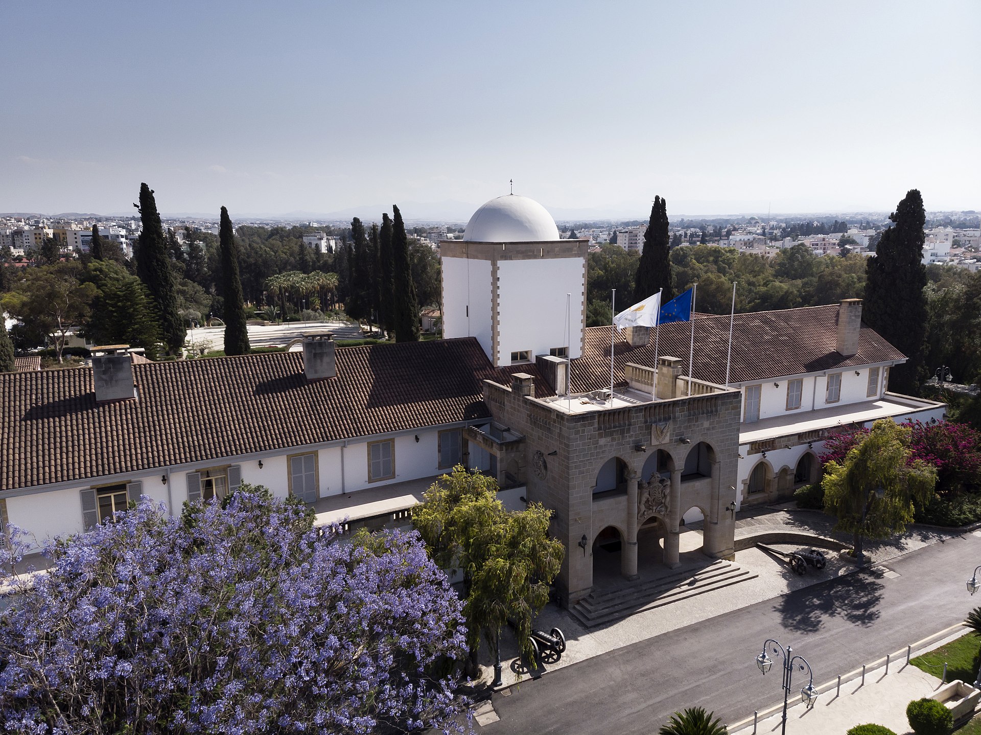 Cypriot Presidential Palace in Nicosia, Cyprus — official residence and working headquarters of President Nikos Christodoulides, who holds the EU Council Presidency through June 2026