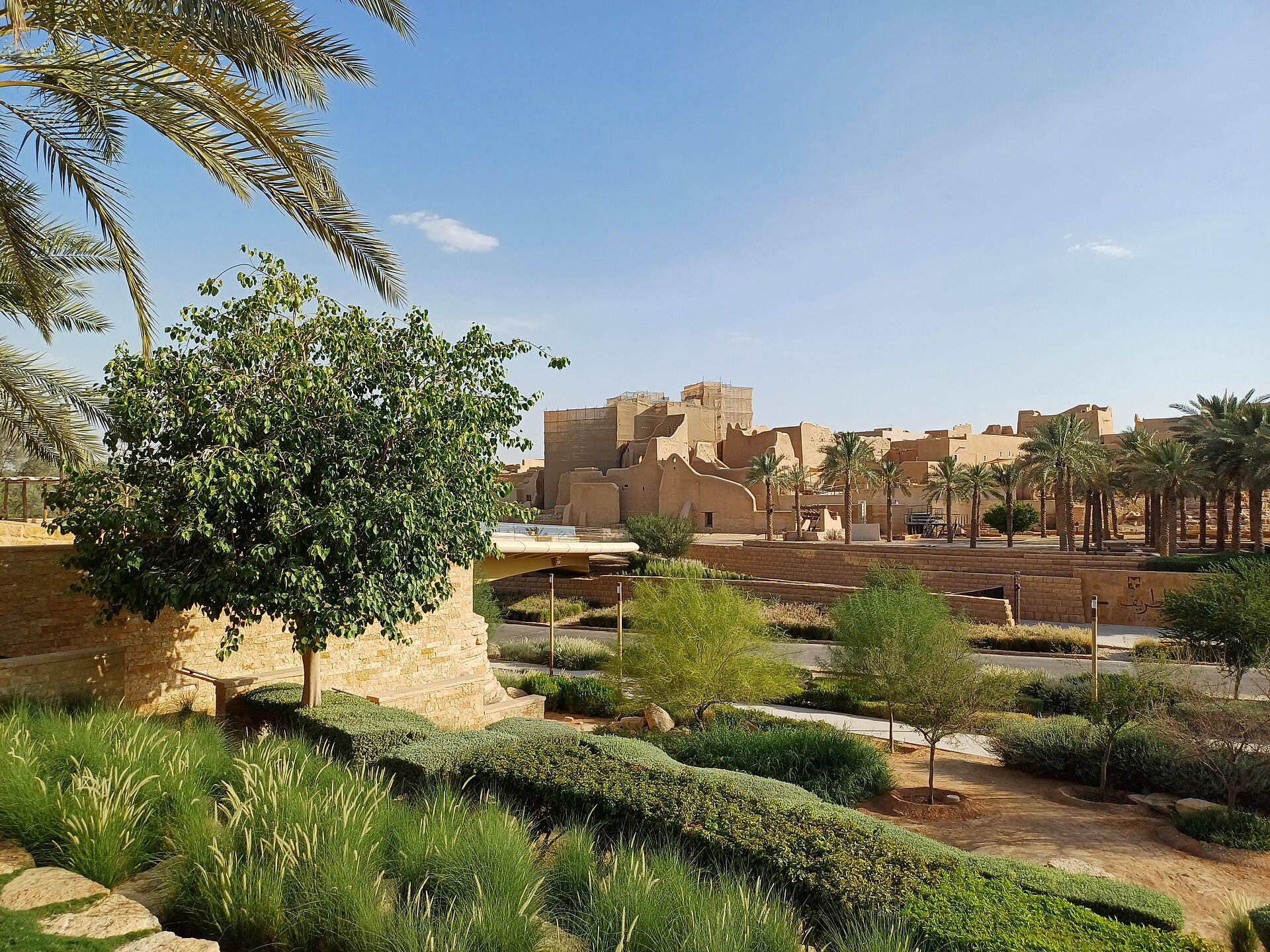 Close-up view of mud-brick architecture at At-Turaif District Diriyah