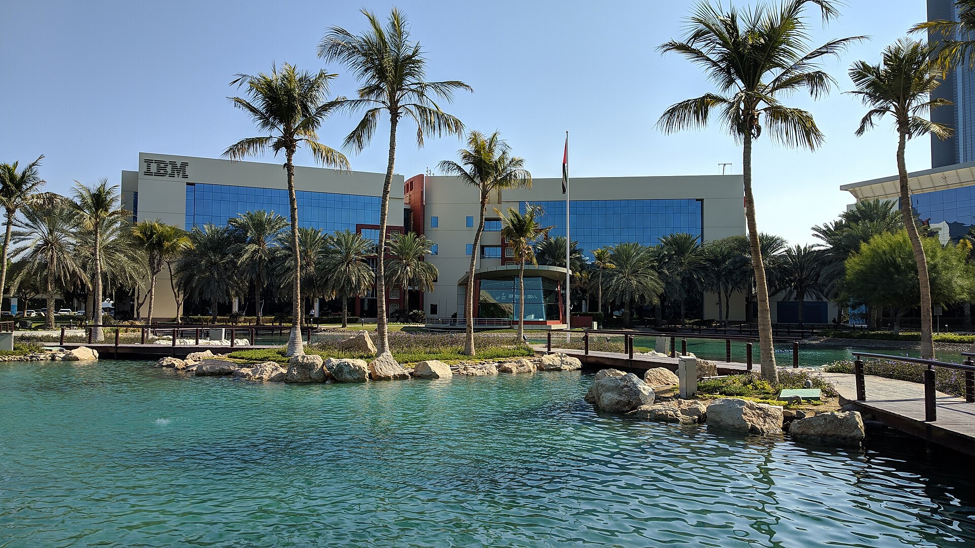 IBM building in Dubai Internet City — one of over 1,600 technology companies with offices in the district, where Oracle operates its UAE East cloud region serving UAE government clients