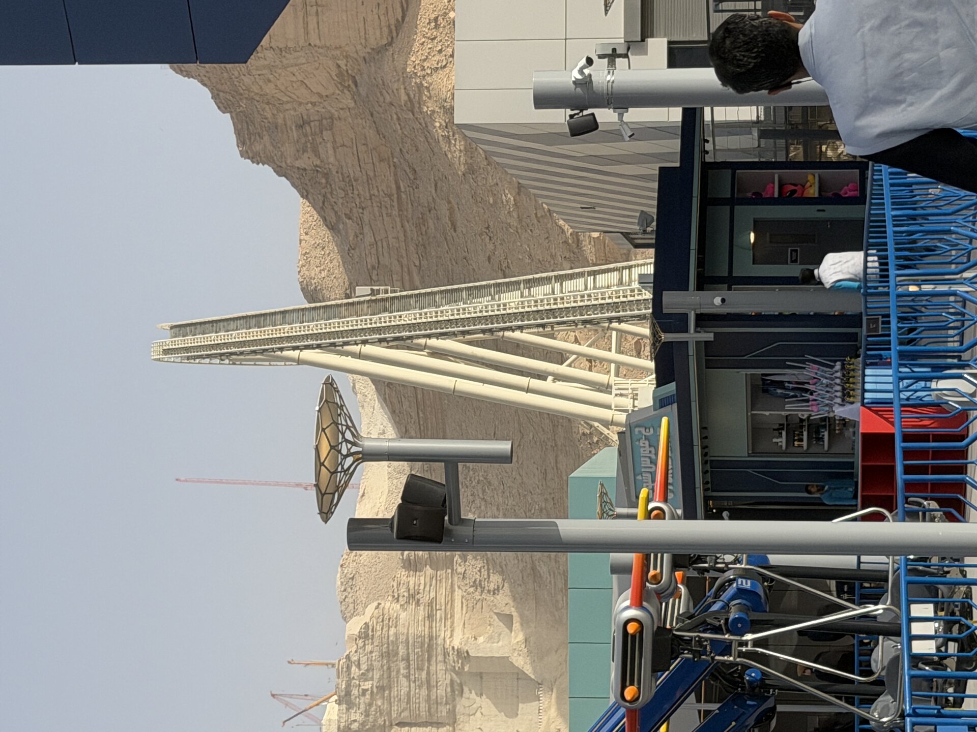 The first hill of Falcon's Flight roller coaster at Six Flags Qiddiya City