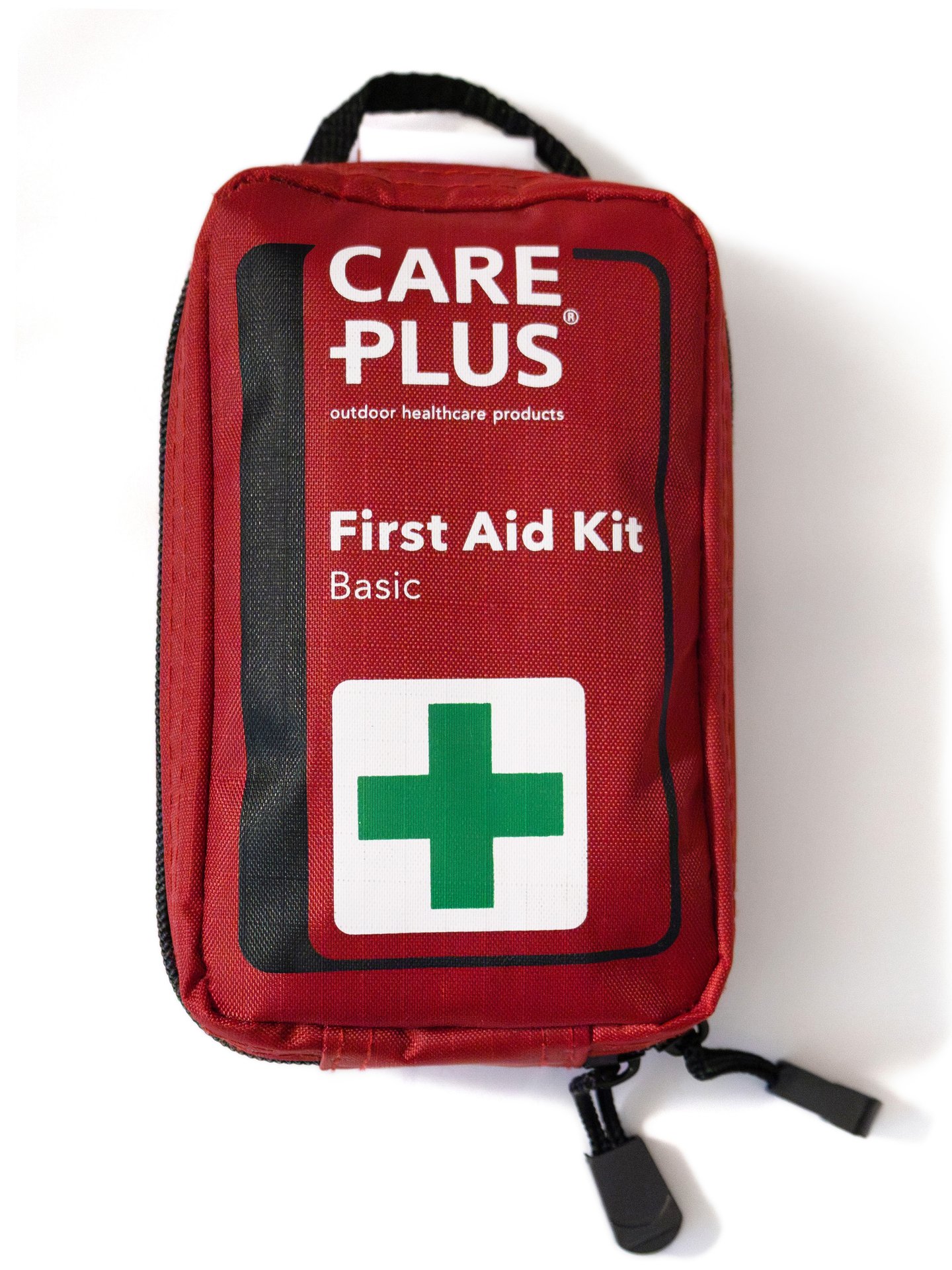 Compact first aid travel kit packed for a trip to Saudi Arabia