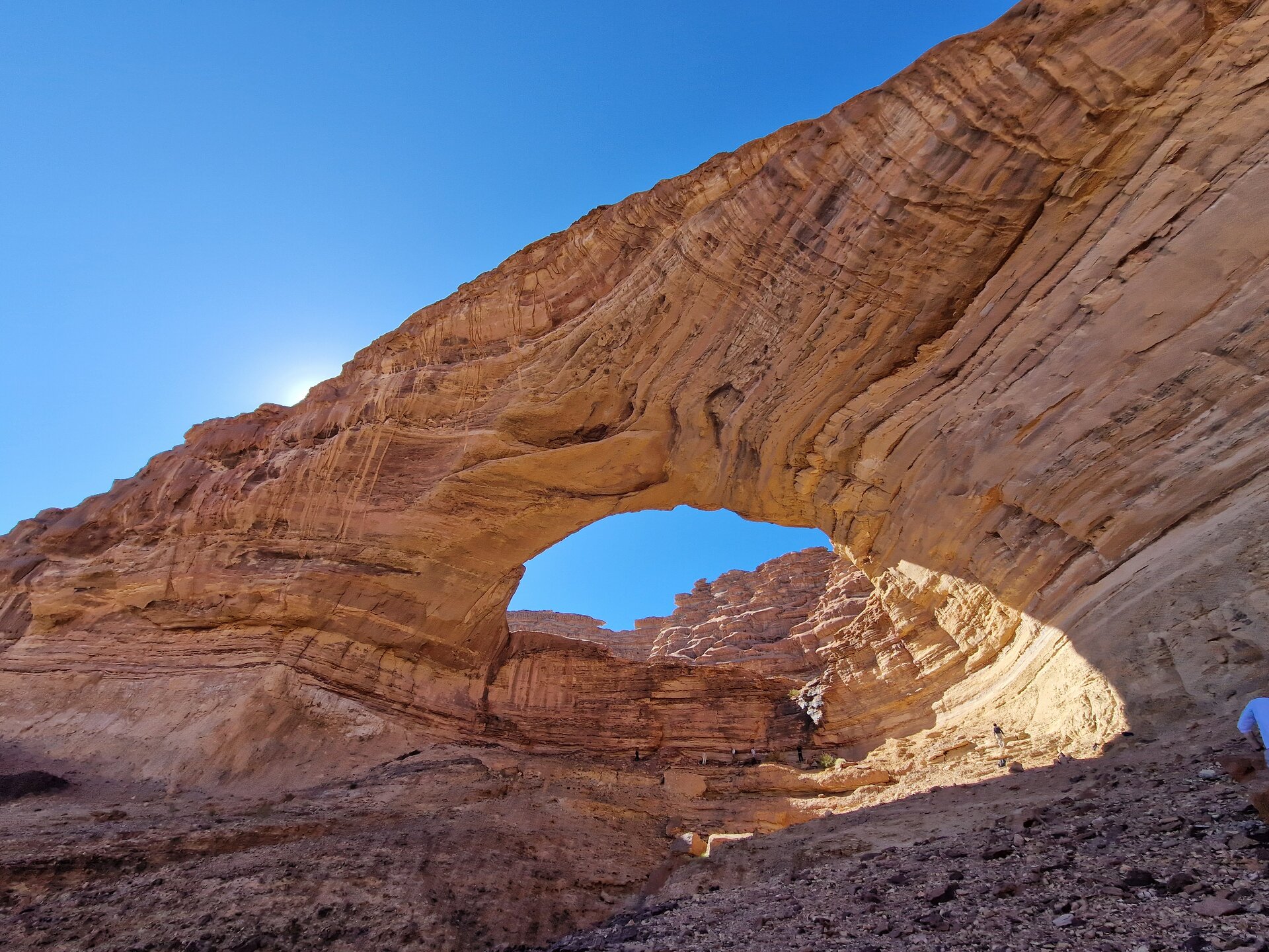 The Great Arch natural rock formation in the Hisma Desert, Tabuk Province, Saudi Arabia
