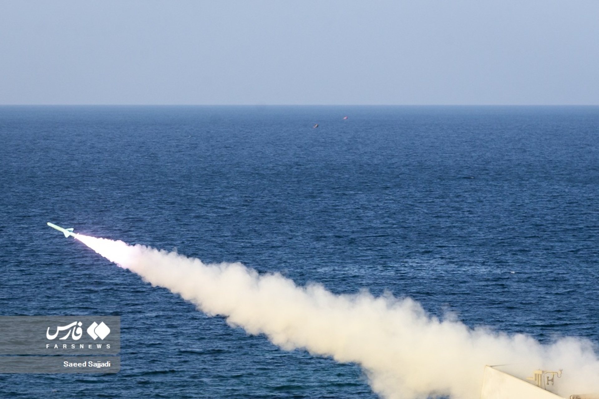 IRGC cruise missile fired during Great Prophet XVII military exercise over the sea, 2024