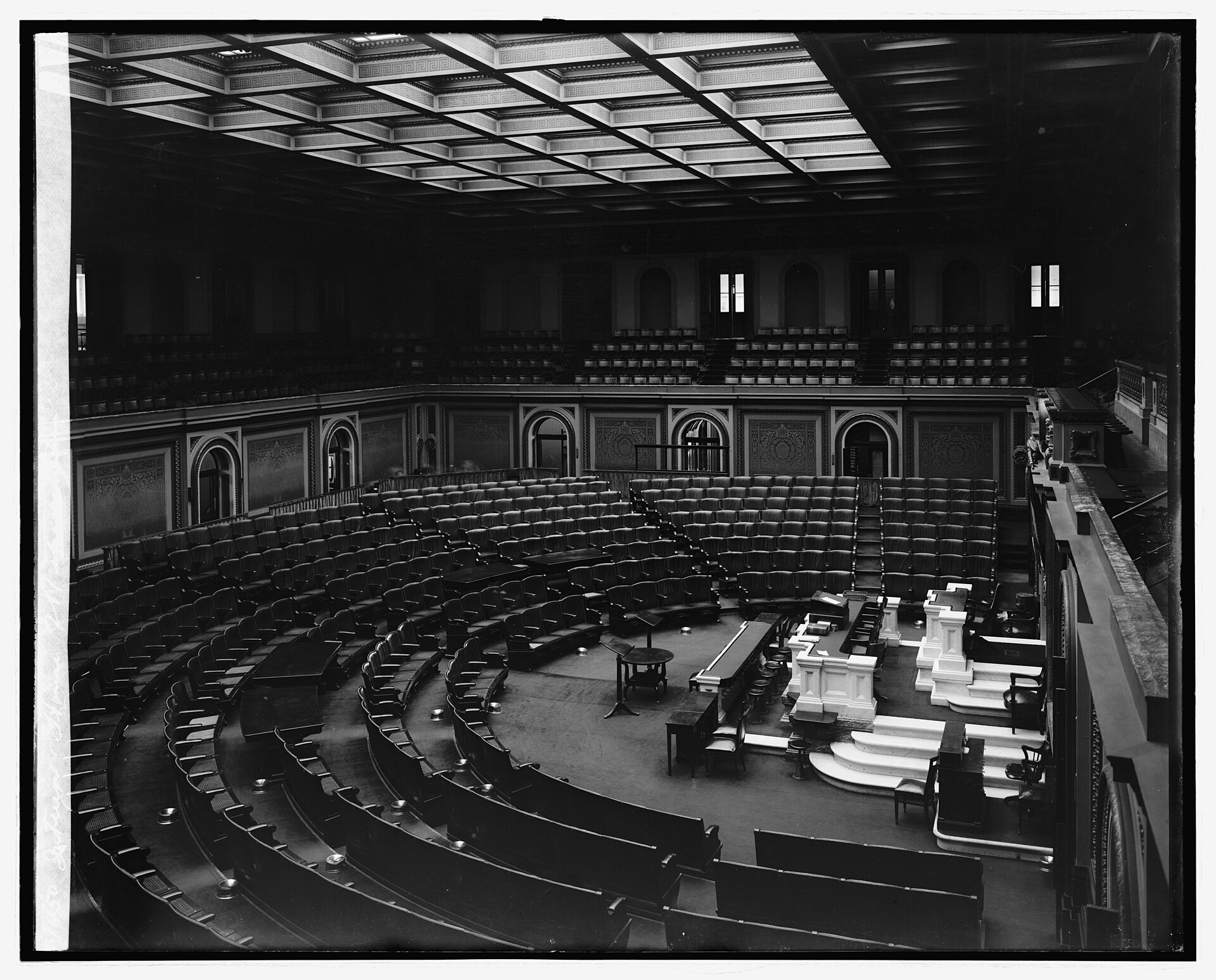 US House of Representatives chamber interior overhead view, Washington DC