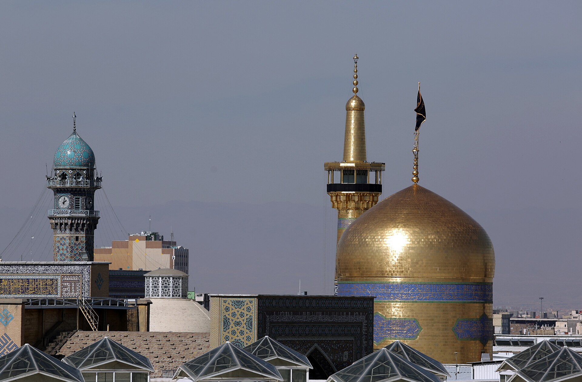Golden dome of the Imam Reza shrine in Mashhad, Iran