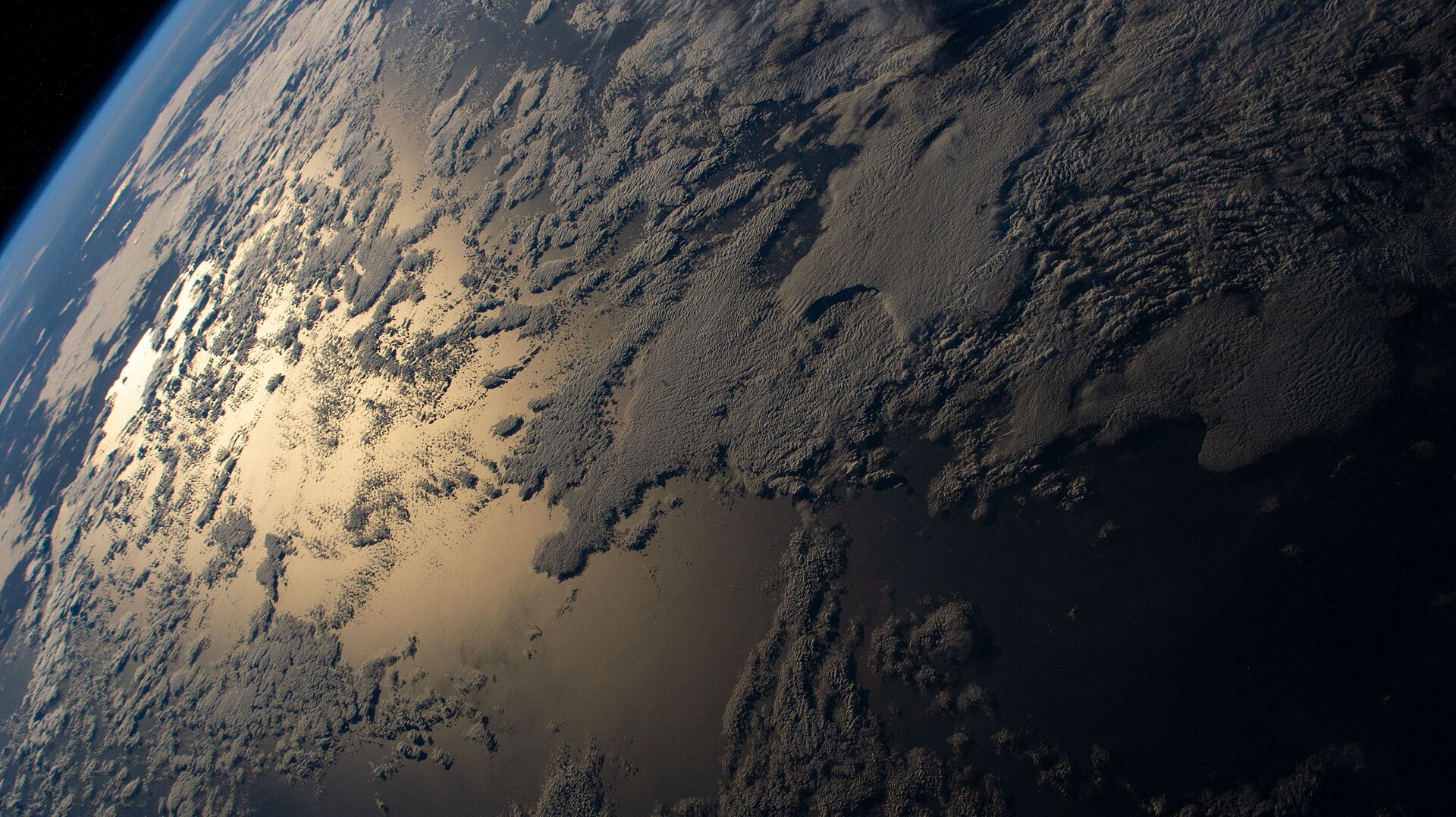 Indian Ocean viewed from the International Space Station, showing the vast expanse of open ocean between the Persian Gulf and East Asian ports