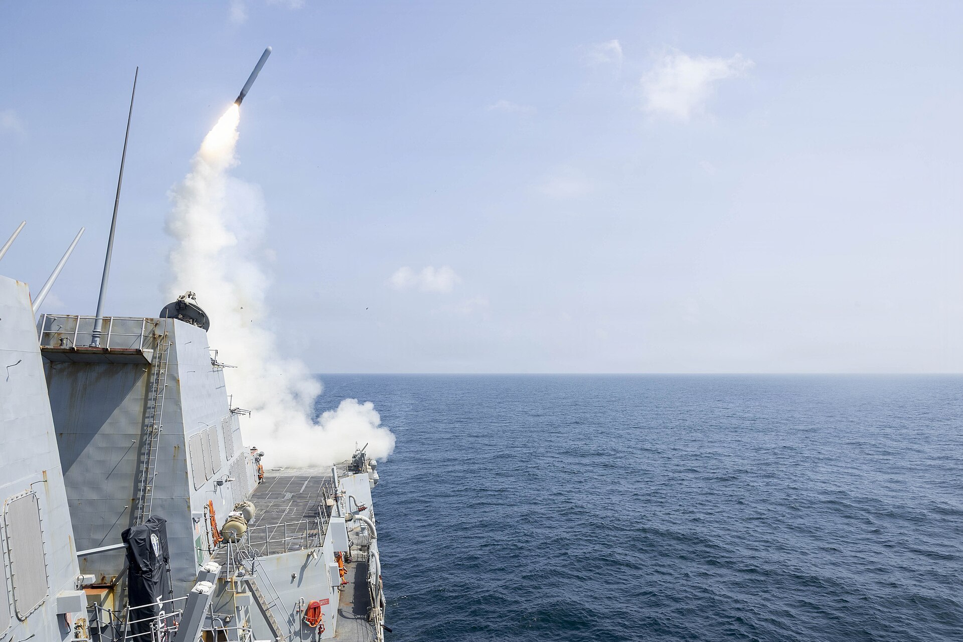 USS Delbert D. Black fires a Tomahawk land attack missile on February 28, 2026, the first day of Operation Epic Fury against Iran